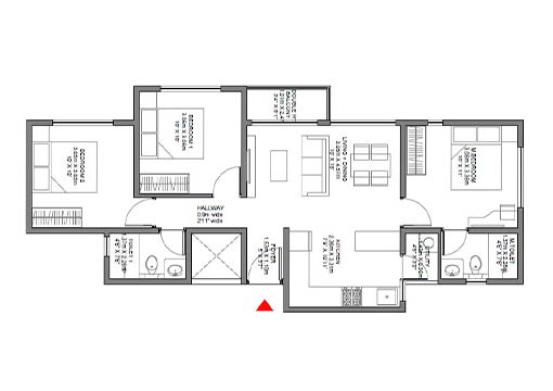floor-plan GODREJ ANANDA Floor Plan - 3bhk