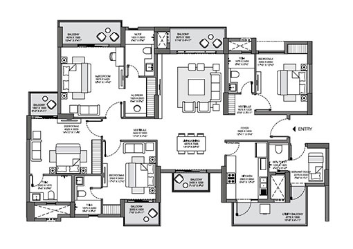 floor-plan Godrej Yeshwanthpur -4bhk