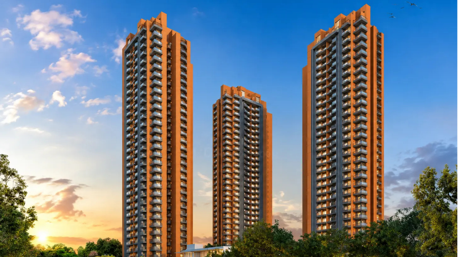 Tower elevation at dusk