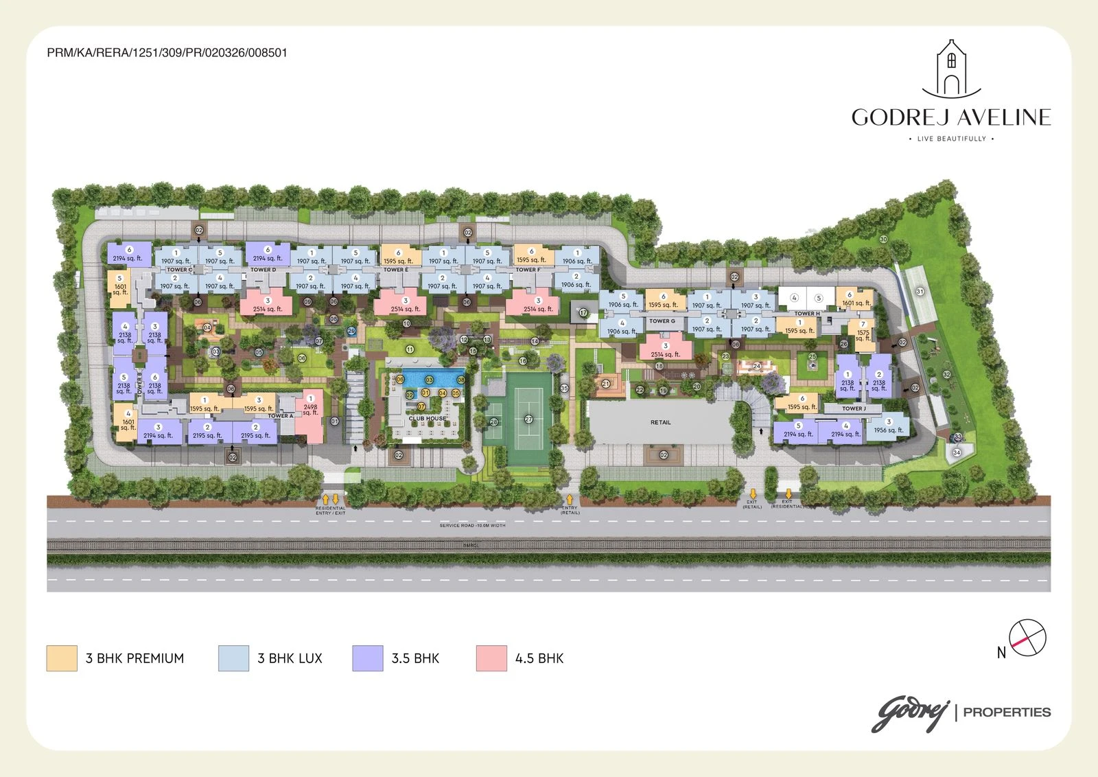 Godrej Aveline Master plan: unit types