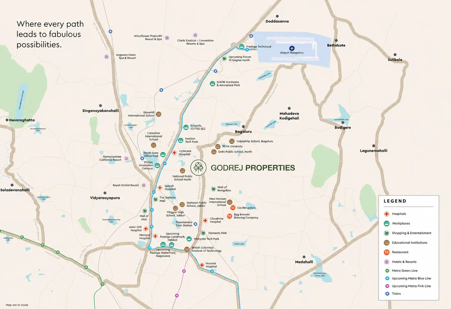 Location and connectivity map, North Bangalore