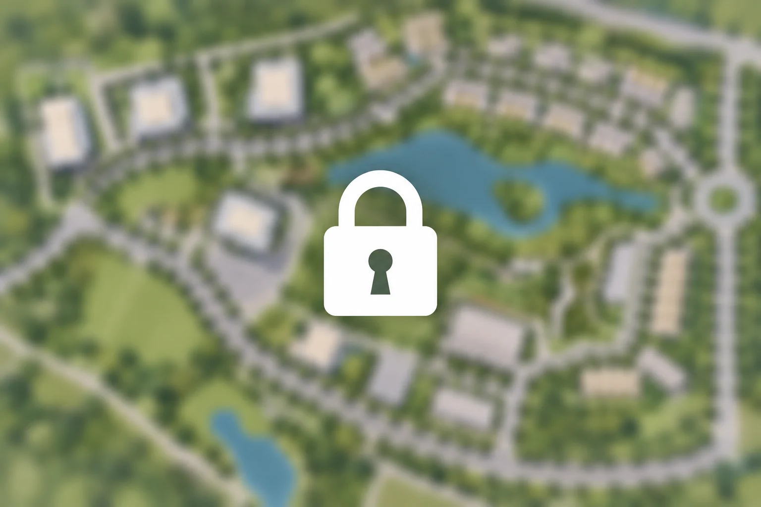 Locked blurred sample master plan; verified project drawing unavailable
