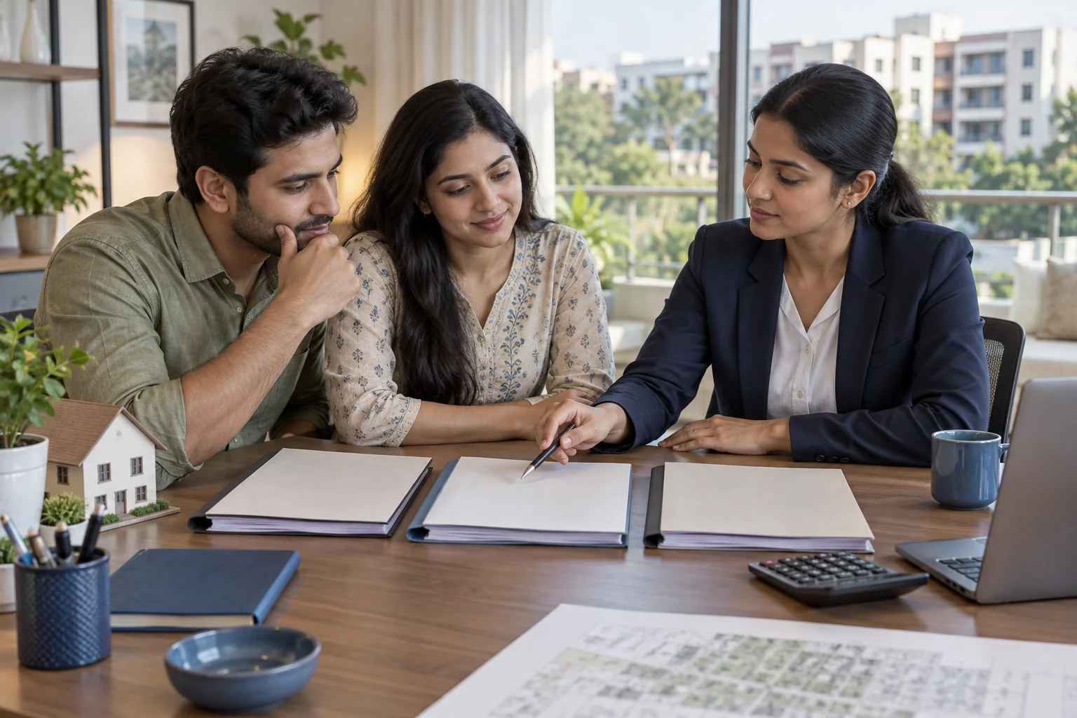 Illustrative property quotation folders and calculator