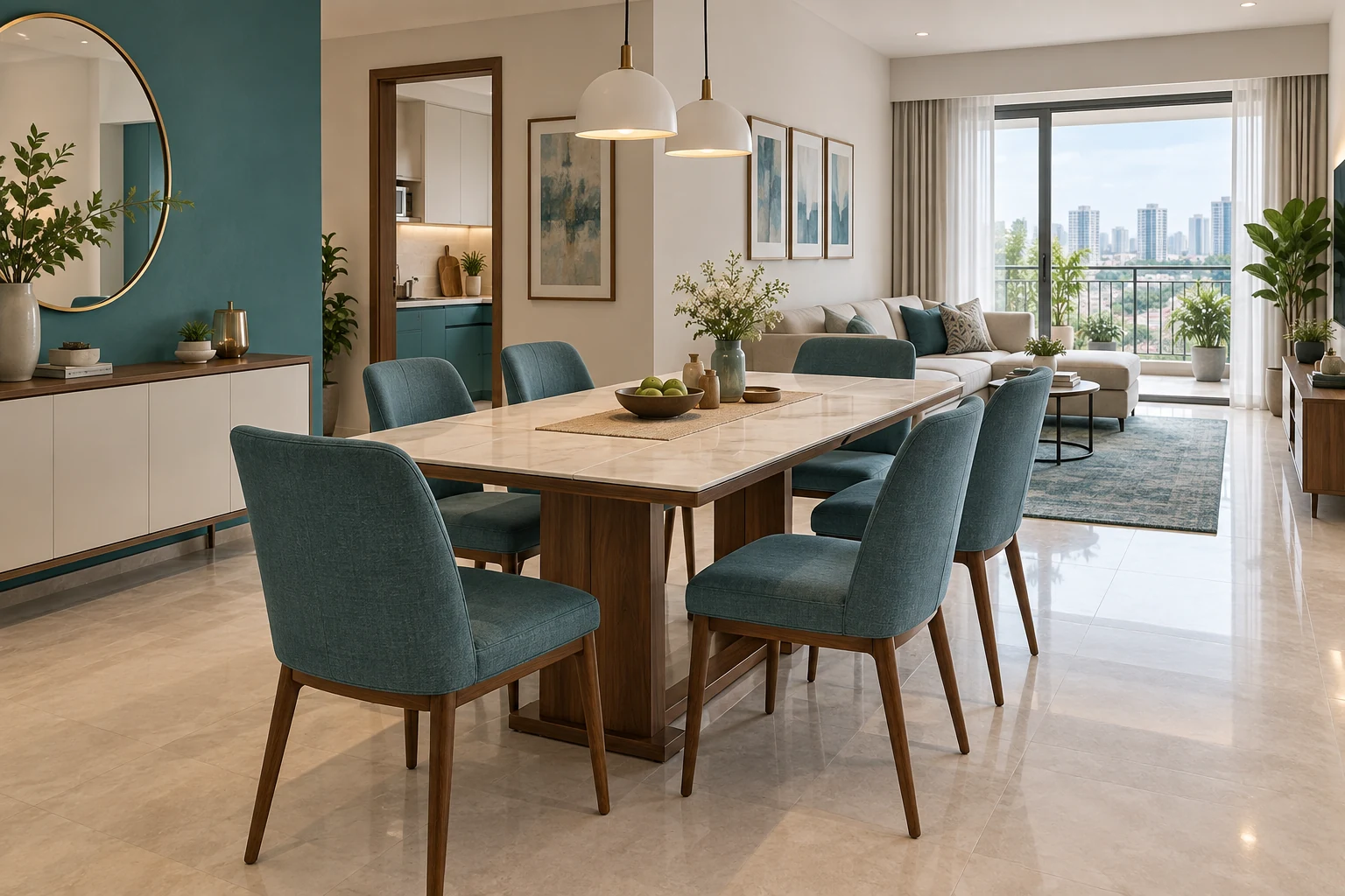 Concept illustration for Godrej Aveline: Flexible Dining Space