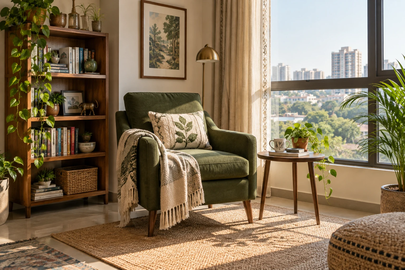 Concept illustration for Godrej Aveline: A Comfortable Reading Corner