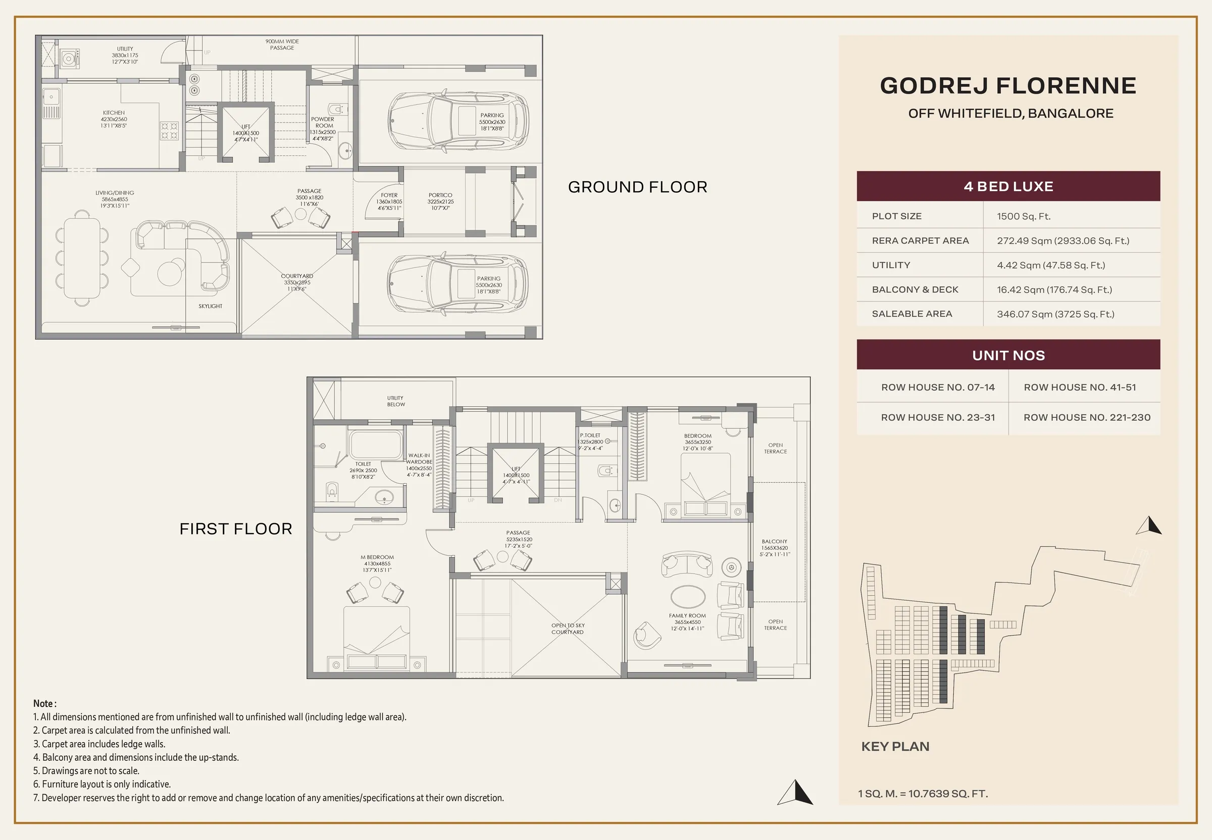 godrej florenne 4 bed luxe floor plan ground first floor