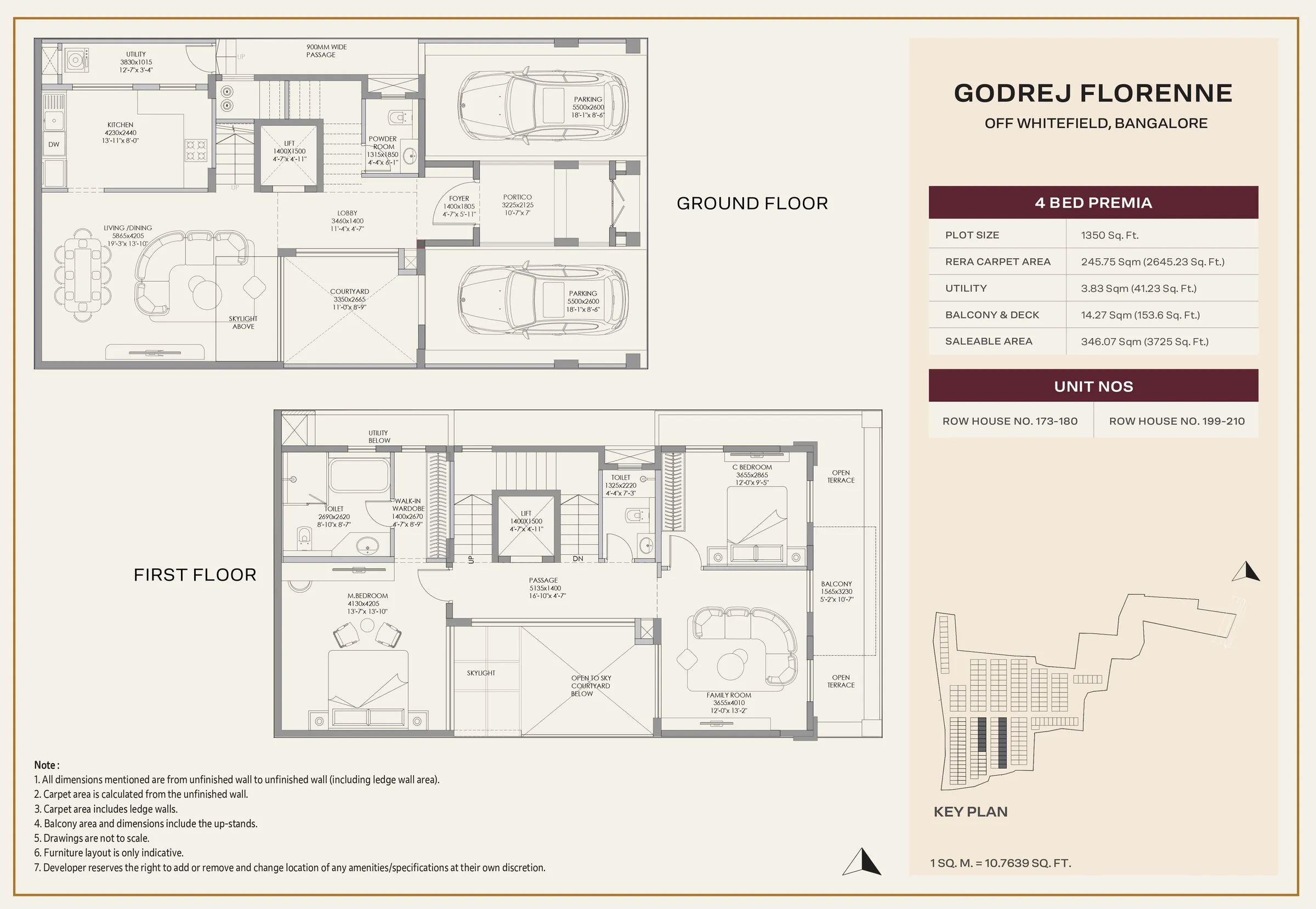 godrej florenne 4 bed premia floor plan ground first floor