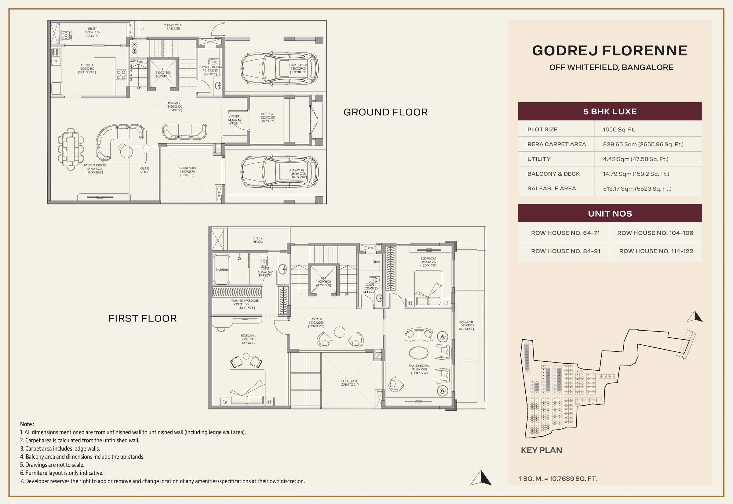 godrej florenne 5 bed luxe floor plan ground first floor